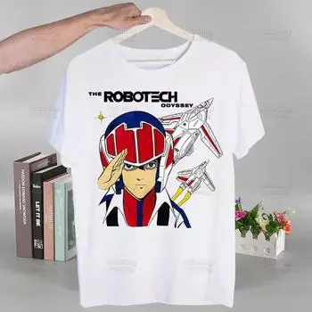 Macross аниме унисекс хип-хоп уличная футболка с принтом Harajuku футболки с коротким рукавом модная повседневная футболка топы футболки 4XL