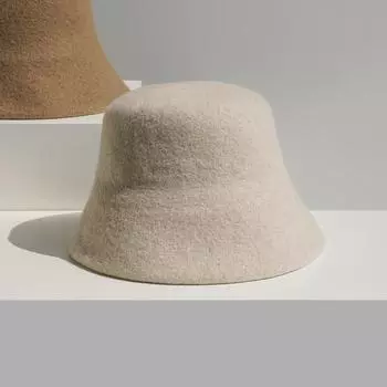 Mad hat женская осенне-зимняя однотонная простая шерстяная шляпа-ведро модная универсальная теплая вязаная шапка для детей adjustable (55-58cm)