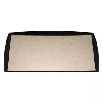 Made in 3 Shaku Long Rectangular Wood Champagne Small x x J-kitchens Placemat, Tray, Japan, High-Durability Design, (1.3 ft) High-Rimmed, Grain,