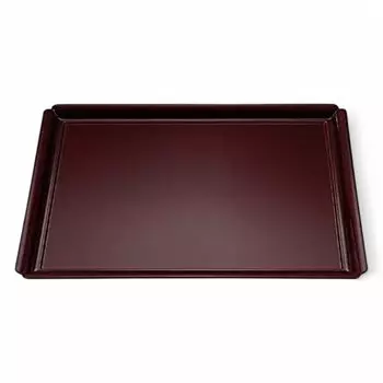 Made in and Mokko Rectangular Bishamon Lacquer with Black Lacquer x x J-kitchens Placemat/Tray, Japan, High-Quality Easy-to-Use, 1-Shaku (1-Shaku)