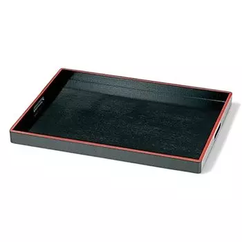 Made in Chic 9cm with Side Black and NP J-kitchens Placemat/Tray, Japan, Design, (2.5 ) Wide, Wooden, Strips, Red,