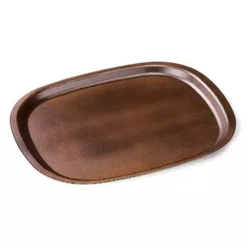 Made in Handy Oval Wood Olive Light S x x J-kitchens Placemat, Tray, Japan, Item, 2-Shaku Grain, Brown, (36cm 28.7cm 2.1cm)