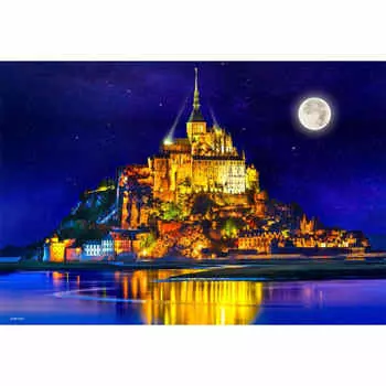 [Made in Japan] 1000 Piece Jigsaw Puzzle Starlight Mont Saint Michel (26 x 38cm) Micro Piece