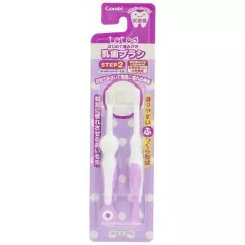 [Made in Japan] Combi Teteo First time tooth brushing Baby toothbrush STEP 2 (Estimated number of teeth: 6-8) When the front teeth are aligned
