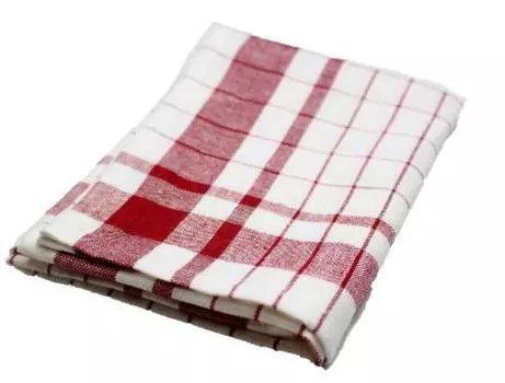 Сделано в Японии Льняная смесь Вафельное полотенце Хлопок Конопля 40 x 70 Для профессионального коммерческого использования 50% 50% [10 штук] (Красная клетка)