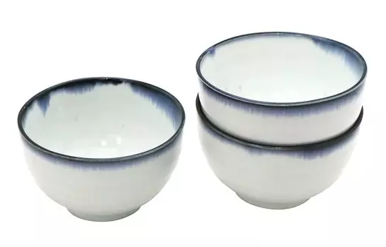 Made in Japan Mino ware use Standard for and set meal restaurants Kiln Flame Hakuyun Kiln Okonomi bowls 3 pieces [Commercial set] udon, soba, 4.0