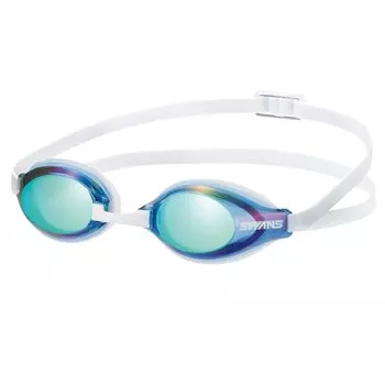Made in Japan Swimming Goggles Aqua Lightning AQUALIGHTNING NAVEM Navy x Emerald Mirror Cushioned Racing WORLD AQUATICS Approved Model Free Size