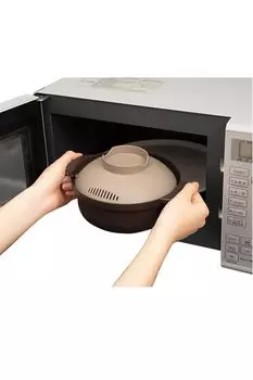 Made in Japan x Easy microwave pot x For 1 person x Lightweight x Microwave cooking x Hot pot or Microwave oven for living alone Microwave cooking коричневый