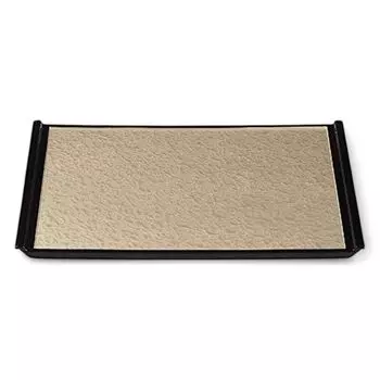 Made in Japanese Champagne Small x x J-kitchens Placemat, Tray, Japan, Design, 3-Shaku Flight, Gold/Aqua Rim, Black, (39.4cm 27.6cm 1.9cm)