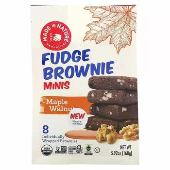 Made in Nature, Funji Brownie Mini, кленовый орех, 8 брауни, 168 г (5,92 унции)