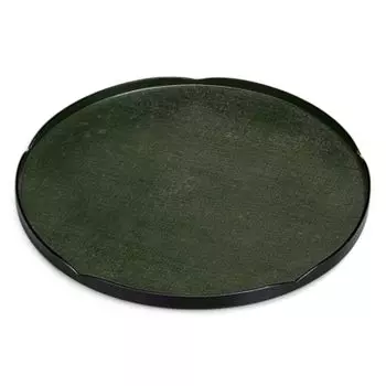 Made in Premium Flower Green Lacquer Finish J-kitchens Placemat/Tray, Japan, Quality, Wooden, 2-Shaku Pattern,