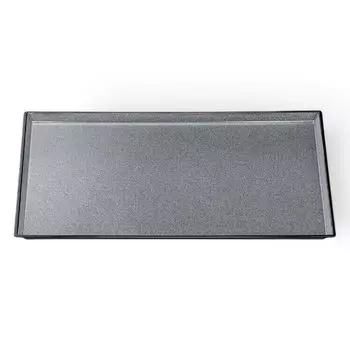 Made in Refined Japanese 3 Shaku Seiryu Silver S x x J-kitchens Placemat/Tray, Japan, Style, Plain, Pear-Ground, Black, (39.5cm 28.5cm 1.5cm)