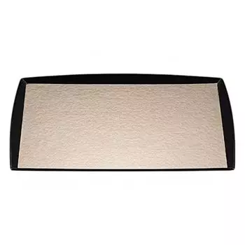 Made in Simple and Long Rectangular Wood Champagne with Black Small x x J-kitchens Placemat/Tray, Japan, Luxurious, 5-Shaku (1.5 ft) High-Rimmed,