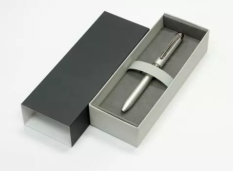 Made in Super Metallic Rotating Ballpoint in a Premium Japan, Two-Color Pen, Silver, Box, K7-2CA-1-S серебряный