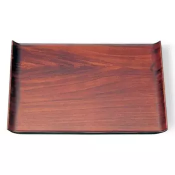 Made in Teak Wood Fugen Small x x J-kitchens Placemat/Tray, Japan, High-Performance, 3-Shaku Wing, Grain, Lacquer, Lightweight, (39.6cm 28.3cm 2.2cm)