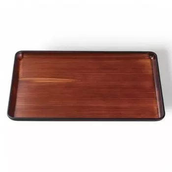 Made in Teak Wood Fugen Small x 34cm x J-kitchens Placemat/Tray, Japan, Elegant, 6-Shaku (1.5 ft) Long, Grain, Lacquer, Lightweight, (48.5cm 2.9cm)