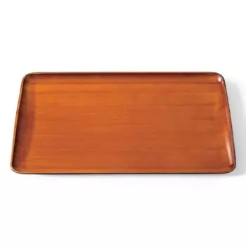 Made in Teak Wood Slightly Large x x J-kitchens Placemat/Tray, Japan, Elegant, 2-Shaku Slender, Grain, (36cm 24.3cm 2.2cm)