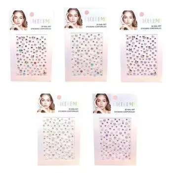 Made On Party Festival Face Jewelry Sticker Mixed Set, 5 Pieces