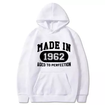 Madein 1962 Женские толстовки с капюшоном Мужские толстовки с капюшоном в стиле «Письмо» Уличная мода Свободная флисовая толстовка Мужская толстовка с капюшоном S