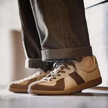 Maden Men s Casual Shoes 2025 New Little Sheep Leather Training Shoes Vintage Brown Sports Shoes Low Top Board Shoes 38 EUR