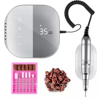 Madenia Nail Nail Электрический гвоздезабиватель Электрический гвоздезабиватель Электрический гвоздезабиватель оснащен сенсорным ЖК-дисплеем 35000 об/мин Высокая скорость Регулируемая Включает в себя различные шлифовальные машины Низкая