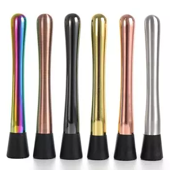 Мадлер для коктейлей 8-дюймовый коктейльный мадлер из нержавеющей стали с рифленой нейлоновой головкой для измельчения фруктов