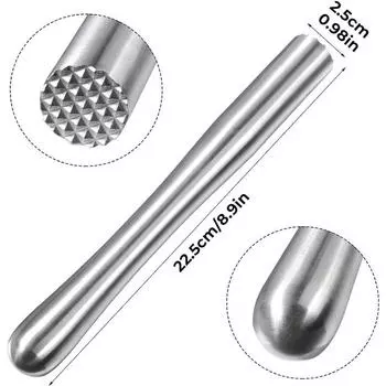 Мадлер для коктейлей из нержавеющей стали, Палка для дробилки фруктового льда для напитков 22.5cm