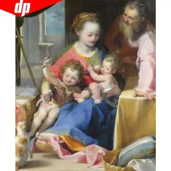 Мадонна с кошкой Алмазная вышивка 5D Алмазная картина Алмазная стена Искусство 20X30CM