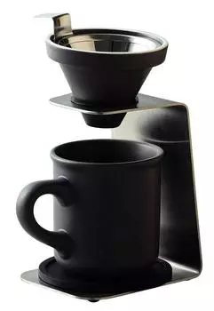 maebata Brew Coffee Single Person Dripper Set Серая сетчатая кружка с фильтром и подставкой 51642 серый