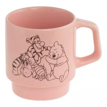 maebata Кружка Винни-Пух компактная, для посудомоечной машины, пригодна для микроволновой печи, розовая, 300 мл, Disney D-MF71 52818