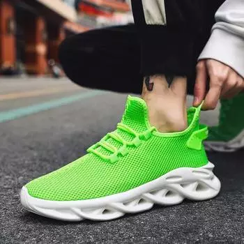 MAEDEF Летние кроссовки для бега мужские повседневные легкие кроссовки для активного отдыха с дышащей сеткой противоскользящие кроссовки для спортивной ходьбы теннисные туфли 39 зелёный