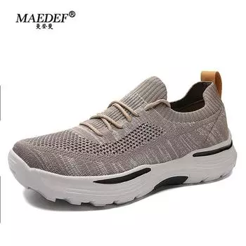 MAEDEF Men Casual Sports Shoes Loafers Breathable Walking Flats Man Shoe Thick Bottom Comfortable Sneakers for Men Canvas Shoes 39 чёрный