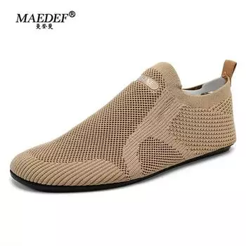 MAEDEF Mens Shoes Loafers Driving Moccasins High Quality Flats Walking Shoe Breathable Non Slip Brown Casual Loafers Men s Shoes 36
