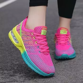 MAEDEF женские кроссовки на воздушной подушке для бега, теннисные спортивные модные кроссовки со шнуровкой, легкие дышащие, для отдыха, для спортзала, для ходьбы 35 розы красного