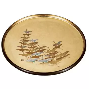 Maeju lacquerware round tray cranes 10.0 1,000 (G) 7M-125
