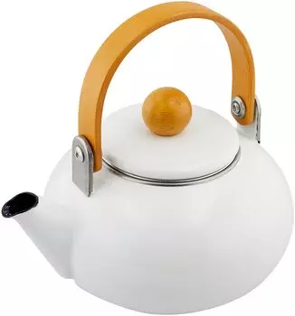 Maekawa Metal Miyabi Enamel Teapot 1L White MA11015