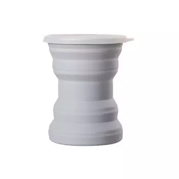 MAEXUS Кемпинговая кружка 320 мл, складная термостойкая кружка с крышкой, складная силиконовая кружка, легкая и простая в использовании дорожная кружка из пищевого материала серый