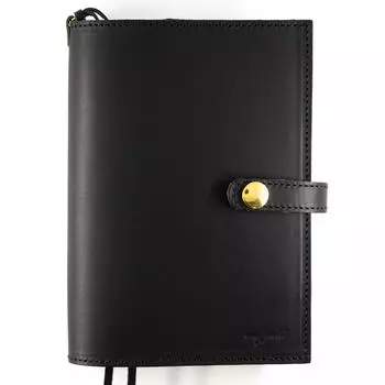 maf pinto Notebook cover leather genuine leather made in Japan A5 (04.Black, size)