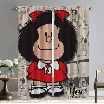 Mafaldas Anti-mosquito Curtains 2 Pieces Window Curtain for Room 2 Panel Shades Partition Tulle for Bedroom Halloween Decoration W50xH70cmx2pcs-CL