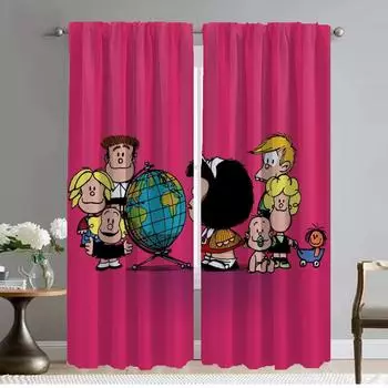 Mafaldas Blackout Curtain for Room 2 Panel Home Interior Curtains Tulle for Bedroom Halloween Decoration Shades Partition Living W50xH70cmx2pcs-CL