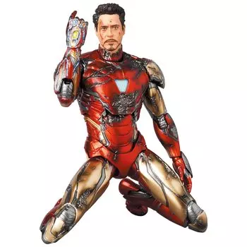 MAFEX IRON MAN MARK85 Железный человек Mark 85 УЩЕРБ Высота 160 мм Окрашенная фигурка № 195 (БИТВА Версия.) приблизительно. Немасштабируемый красный