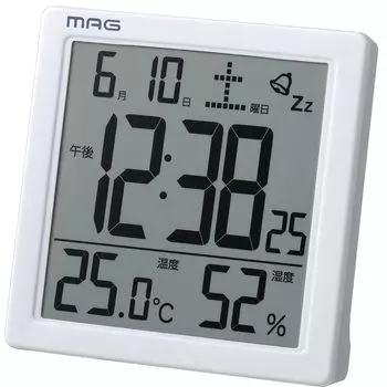 MAG Alarm Clock Digital Cassini Backlight with Snooze Function White T-726WH-Z