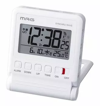 MAG Alarm Clock Radio Digital Falco Backlight Snooze Automatic Lighting Function White T-771WH-Z
