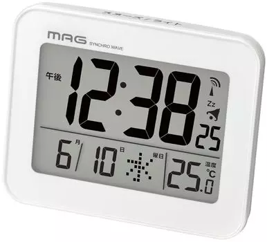 MAG Alarm Clock Radio Digital Falman Backlight with Snooze Function White T-776WH-Z