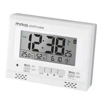 MAG Alarm Clock Radio Thermometer Hygrometer Heat Stroke Influenza Dry Environmental Guide Calendar Digital White Light Automatic Light Snooze Light