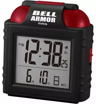 MAG Alarm Loud Digital Bell Calendar Black Clock, Volume, Non-Radio Wave, Armor, Display, T-734BK-Z