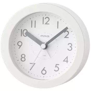MAG Будильник Настольные часы Аналоговые Милые Стильные Интерьерные Тихие Непрерывные Секундные Стрелки Электронный Звуковой Сигнализатор Светильник Белый Лунд Ноа Точность