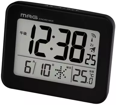 MAG Будильник Настольные часы Маленькие Маленькие цифровые радиочасы термометр календарь Электронный звуковой будильник с функцией повтора света Черный Farman Noah Precision T-776 чёрный