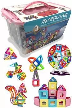 Mag Player Special Girls Home Castle Build Магнитный футляр для хранения и руководство 126 предметов Набор, Набор, Блоки, В комплекте,