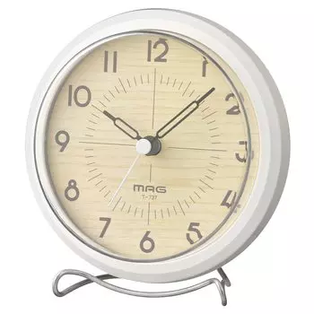 MAG Table Analog Amphy Continuous Second Can Be Used as a White Clock, Waterproof, Dustproof, IP54, Quiet, Hand, Stand, T-737WH-Z